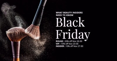 Fashion Black Friday Cosmetics Makeup Brush Display Promotion Ecommerce Banner