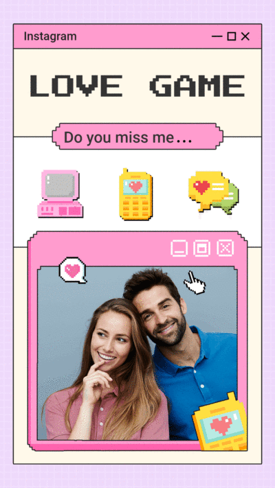 Cute Style Game Interface Simulation Couple Instagram Story Video