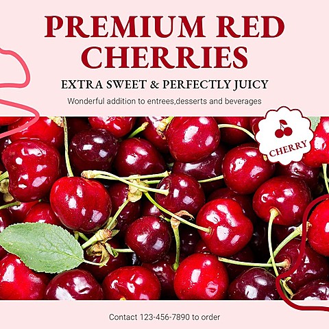 Premium Cherries Ecommerce Product Image
