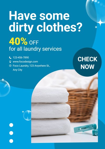 Laundry Services Promo Advertising Poster