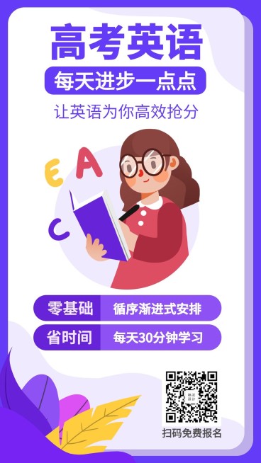 高考英语/培训/招生/手机海报预览效果