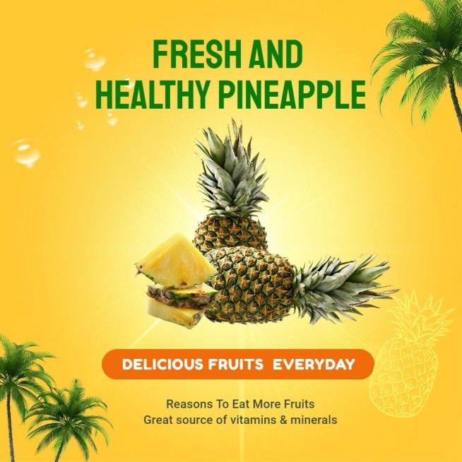 Fresh Pineapple Fruits Groceries and Packaged Food Ecommerce Product Image预览效果