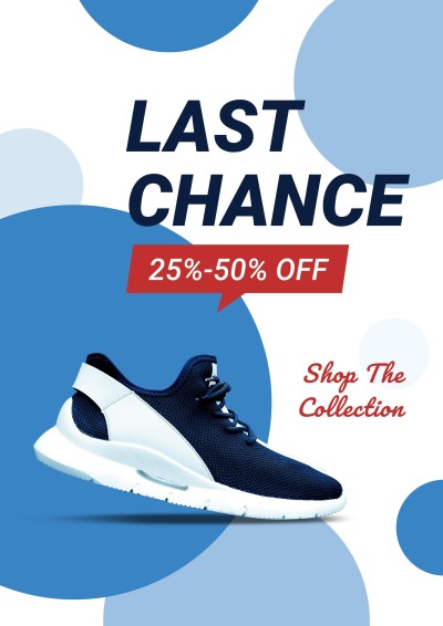 Fashion Blue Color Block Sport Shoes Discount Poster