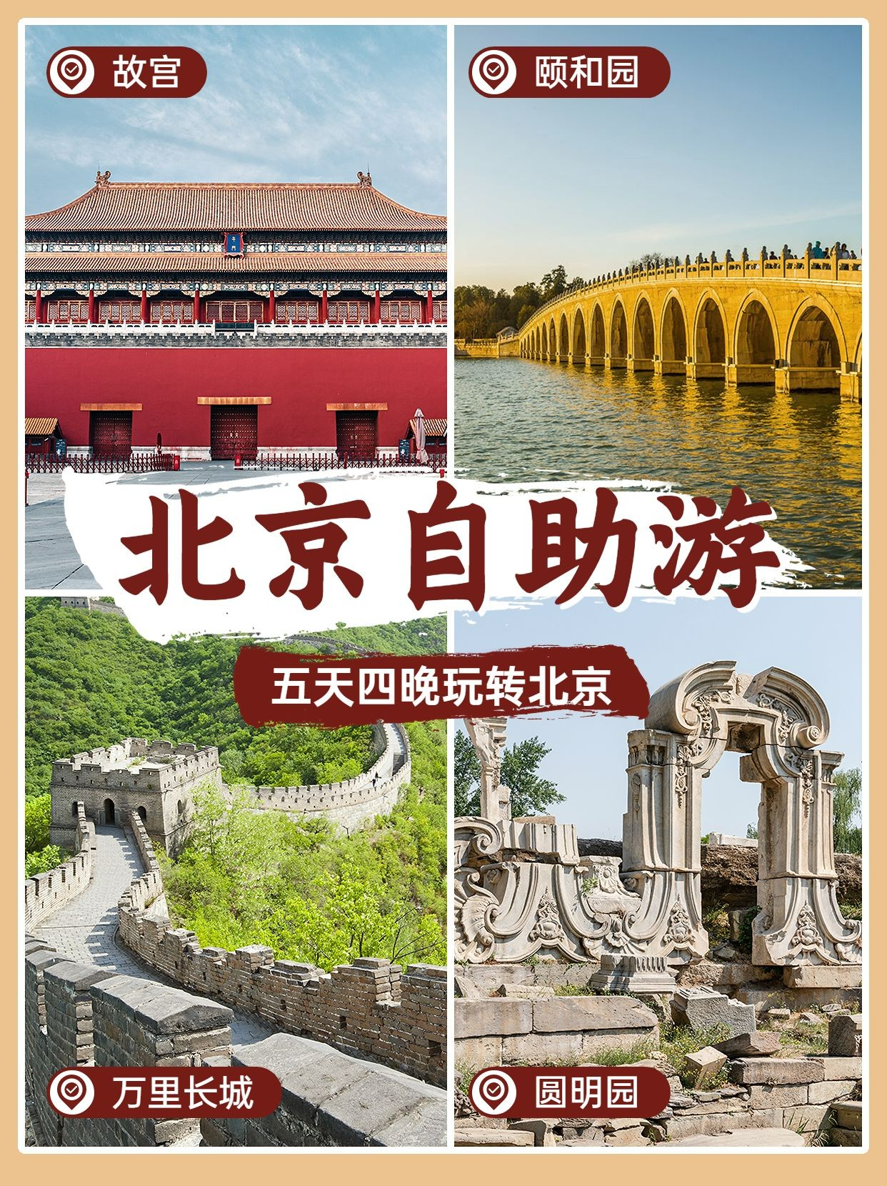 旅游出行北京景点推荐小红书配图预览效果