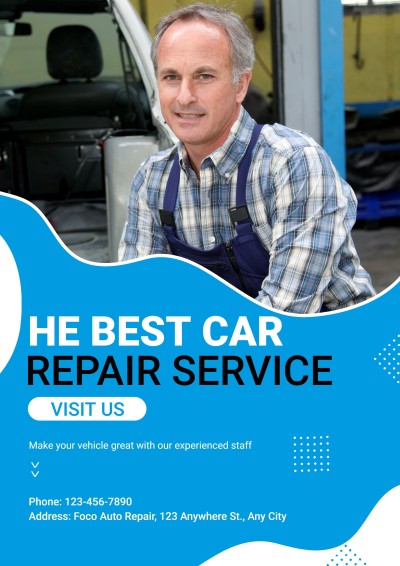 Car Auto Repair Services Promo Advertising Poster