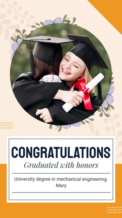 Simple Rectangle Frame Graduation Blessing Text Photos Instagram Story