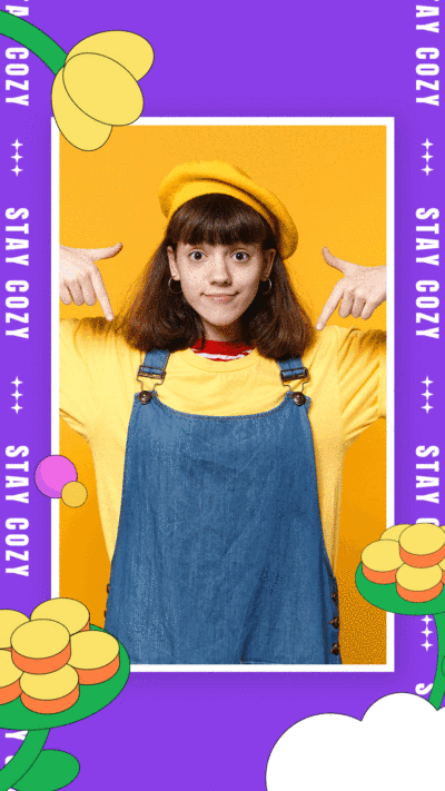 Cute Style Cartoon Yellow Flower Element Girl's Wear Display Instagram Story Video