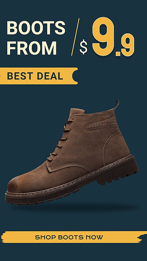 Men's Shoes Fashion Boots Sale Promo Ecommerce Story