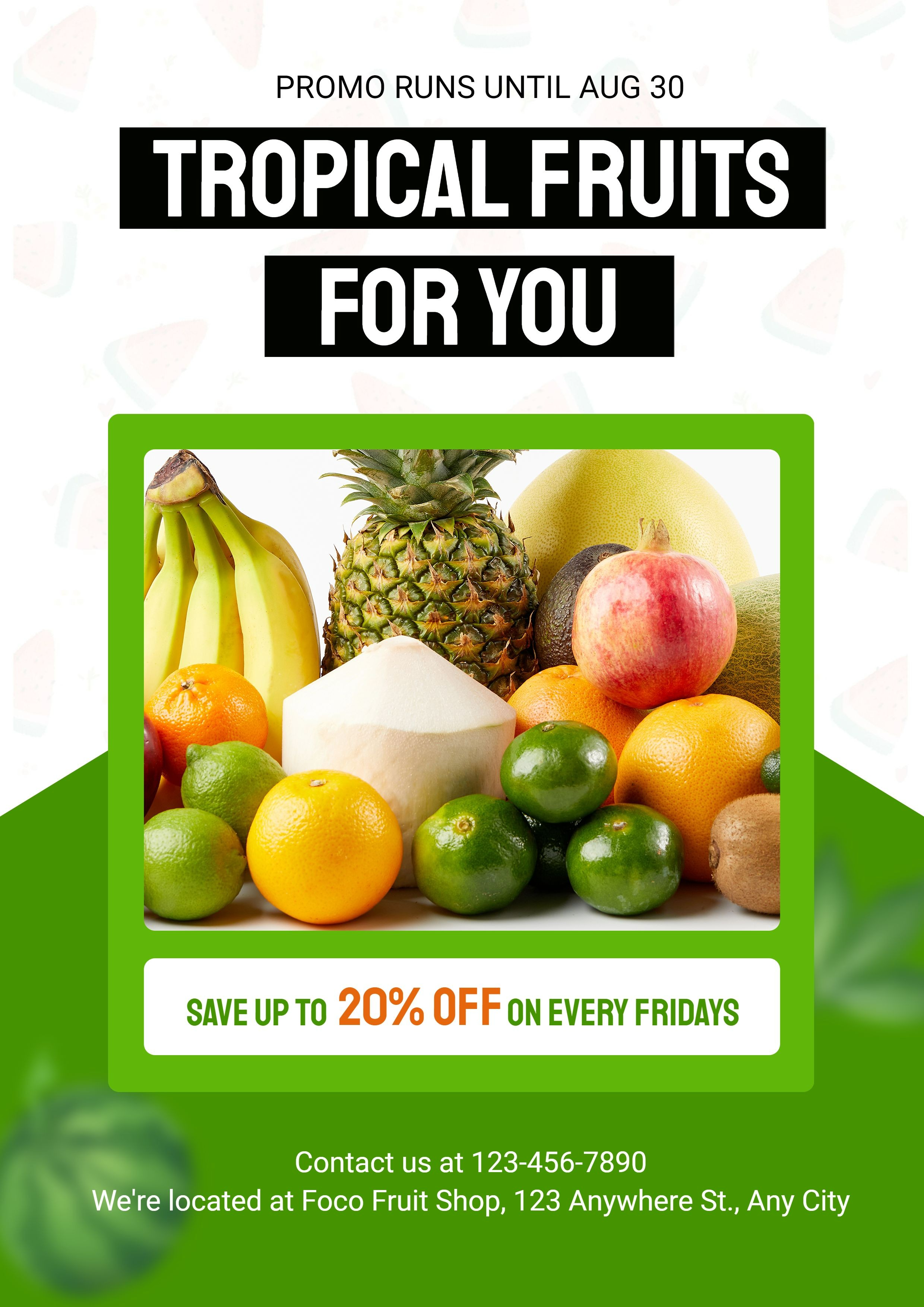 Fresh Fruits Groceries Food Discount Sale Poster