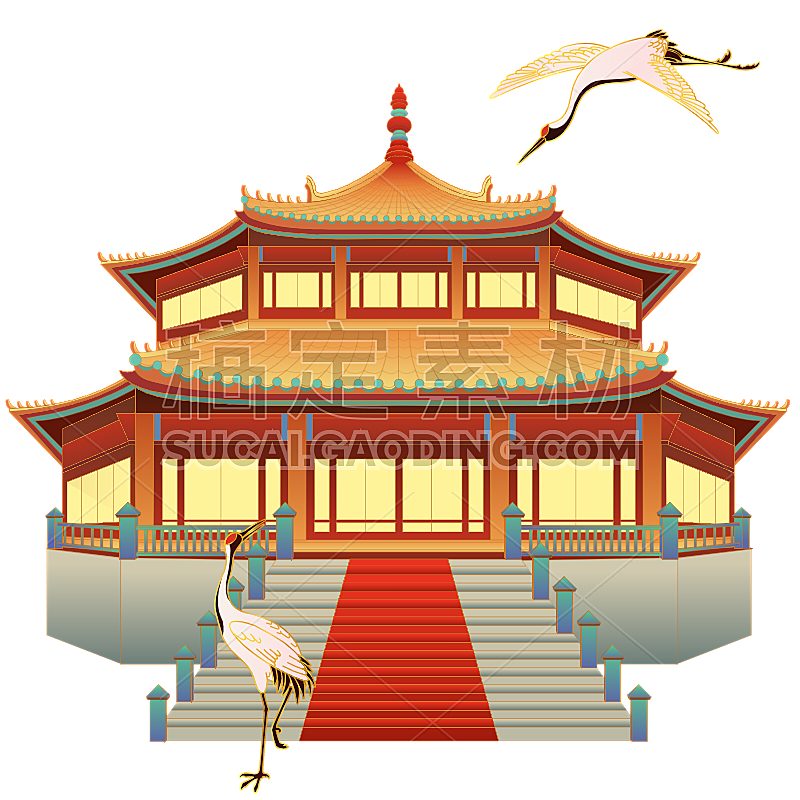 国潮风中国宫殿建筑