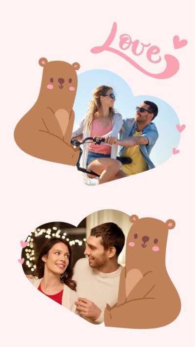 Cartoon Bear Couple Group Photos Instagram Story