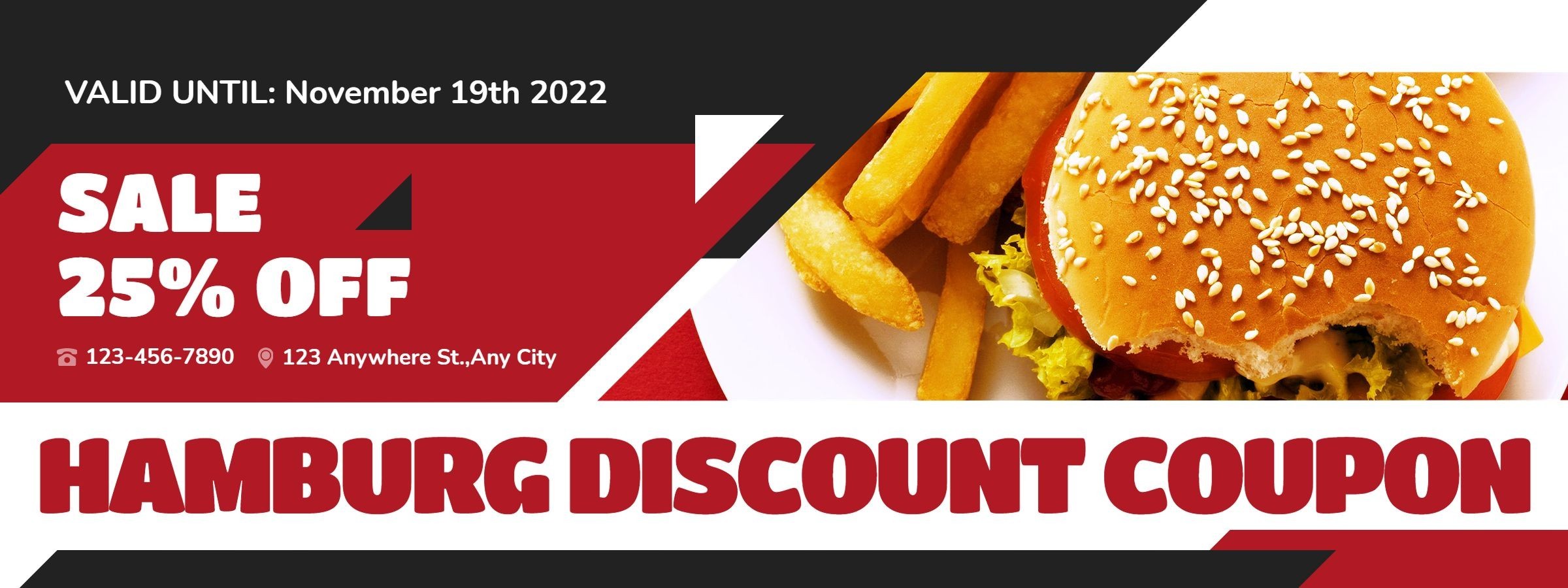 Burger Store Fast Food Promo Voucher Discount Coupon