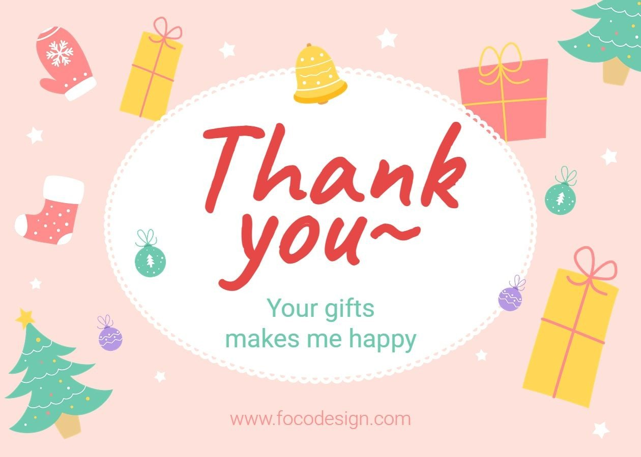 Cute Hand Painted Gift Boxes Pattern Thank You Card