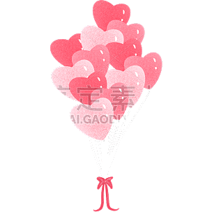 手绘-卡通风情人节装饰贴纸-气球