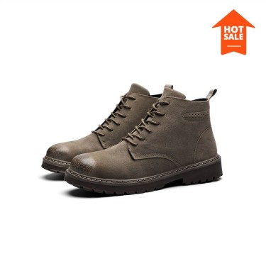 Men's Leather Boots Fashion Clothing Discount Hot Sale Badge Label Ecommerce Product Image