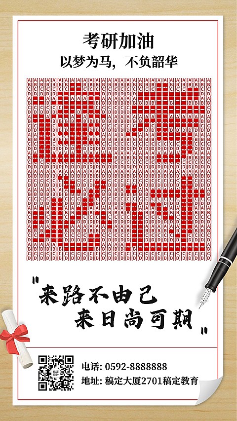 高考祝福加油逢考必过励志手机海报