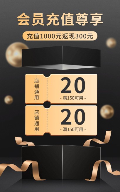 电商通用会员充值电商竖版海报预览效果