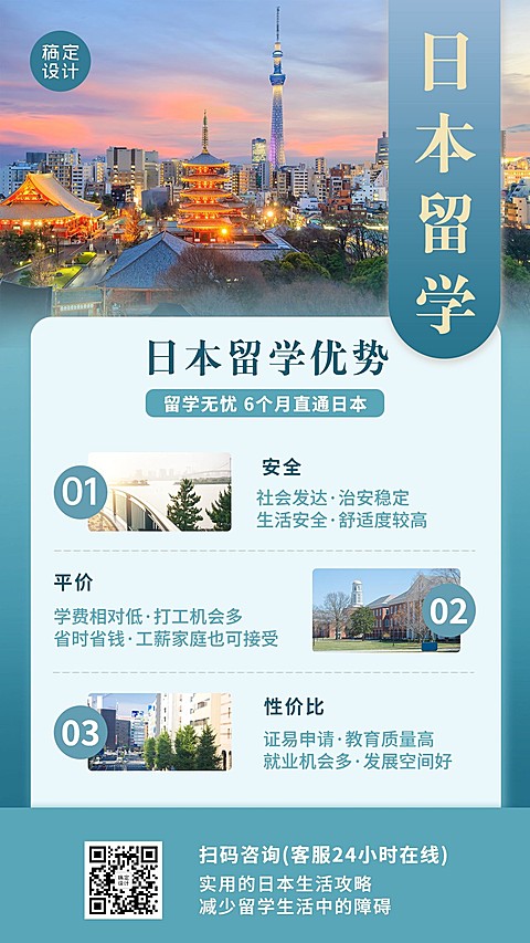 留学申请留学咨询机构宣传招生海报