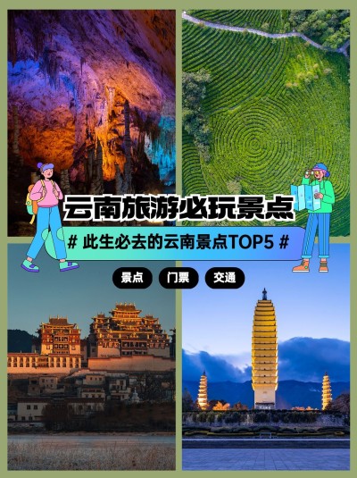 旅游出行云南景区景点推荐小红书配图