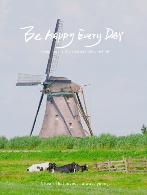 生活分享奶牛手写字简约风plog模板预览效果