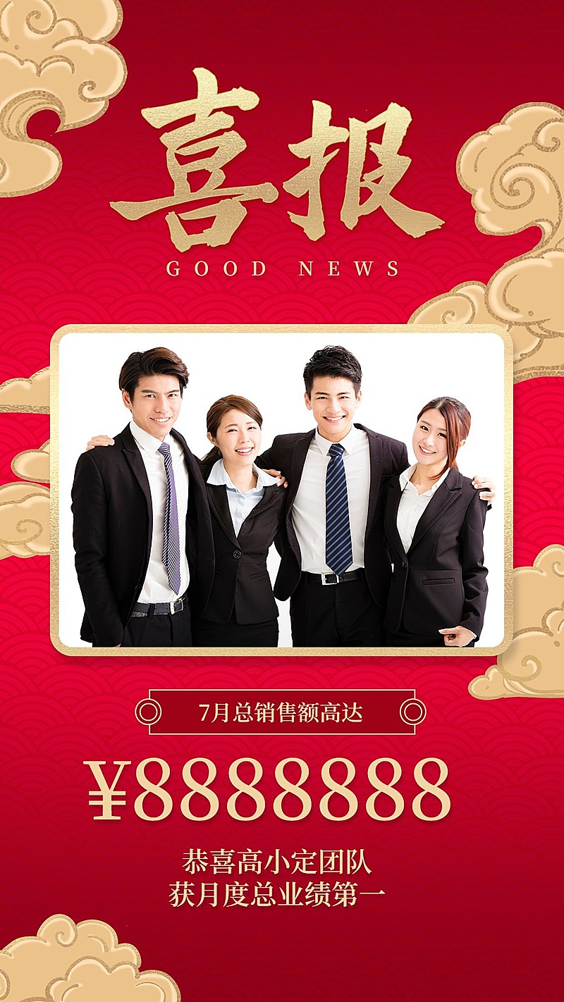 个人业绩销量冠军喜报表彰