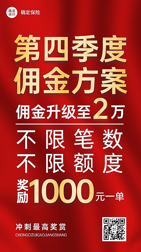 金融保险贷款佣金方案活动宣传大字报喜庆手机海报