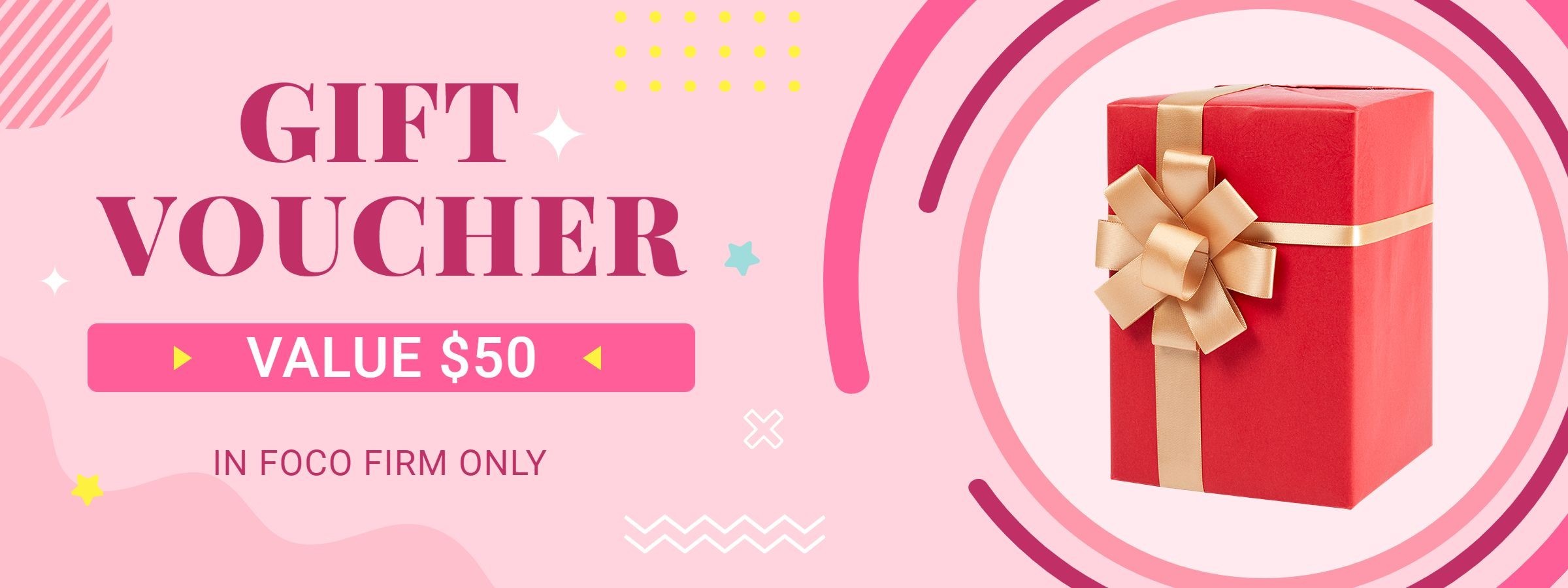 Cute Pink Color Block Gift Box Discouny Coupon