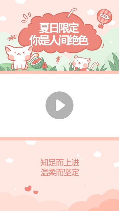 夏日手绘猫可爱视频边框明星应援