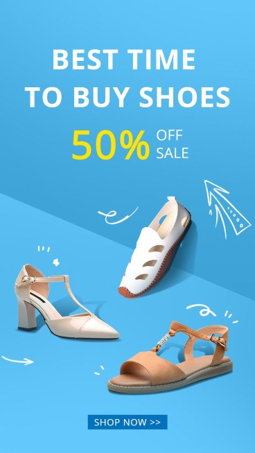 Women's Shoes High Heel Sandals Fashion Sale Discount Promo Ecommerce Story预览效果