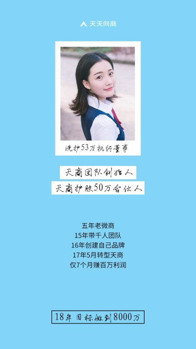 简约拍立得蓝色洗护微信聊天背景图