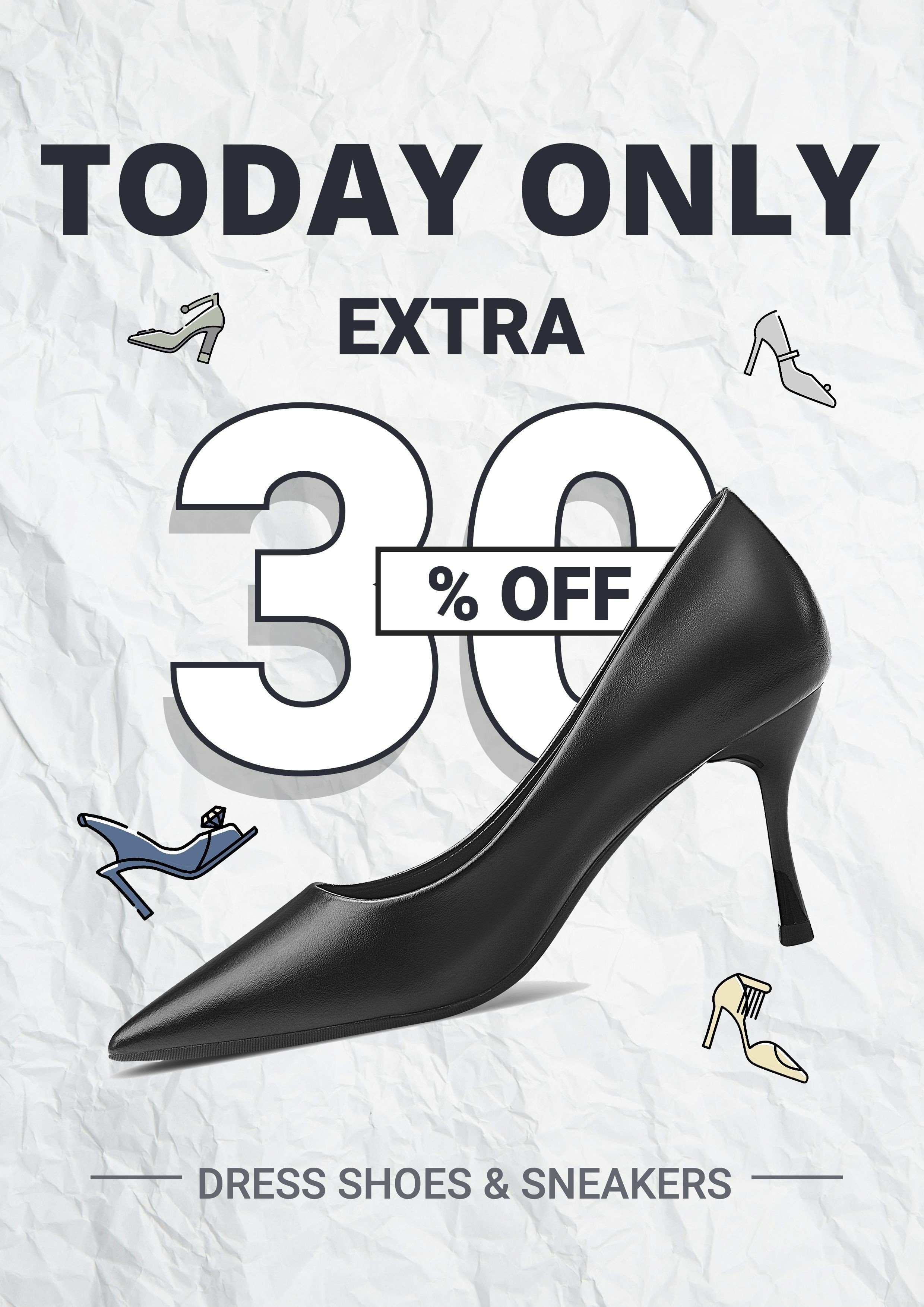 Women's Shoes High Heels Discount Sale Promo Advertising Poster