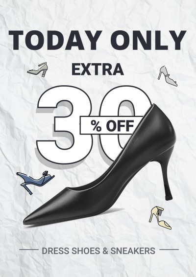 Women's Shoes High Heels Discount Sale Promo Advertising Poster