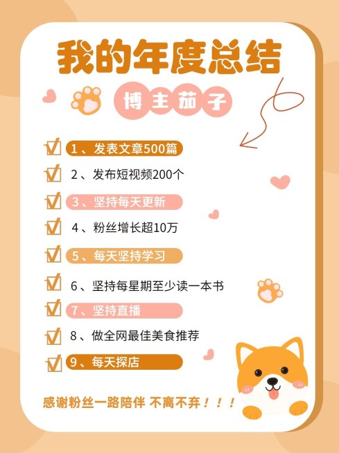 元旦年度盘点个人年终总结小红书配图预览效果