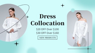 跨境电商女装打折促销活动海报banner