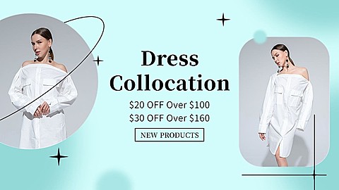跨境电商女装打折促销活动海报banner