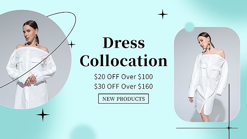 跨境电商女装打折促销活动海报banner