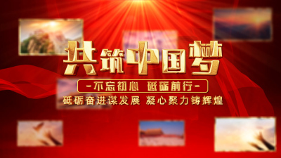 红色党政照片墙AE模板