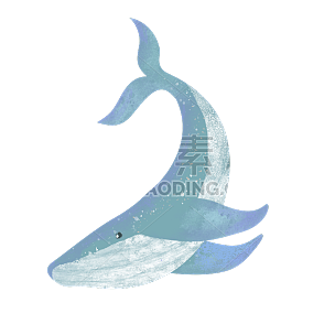 手绘-鲸鱼动物元素常规贴纸9