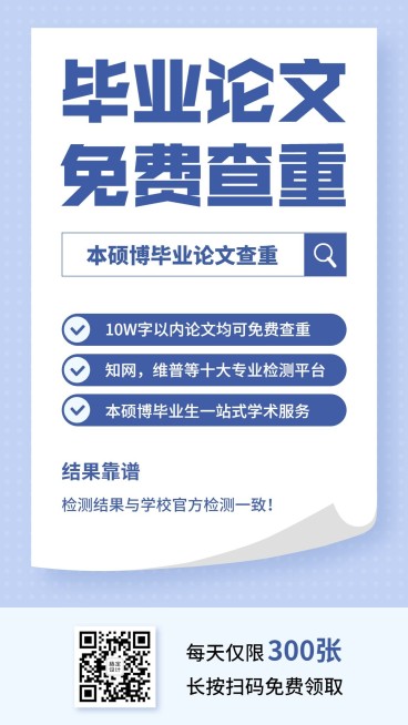 毕业论文免费查重社群引流海报预览效果