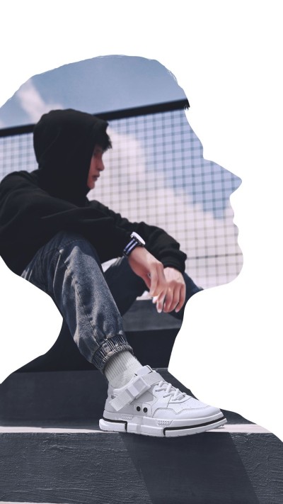 Man Profile Shape Blank Picture Template Instagram Post Image