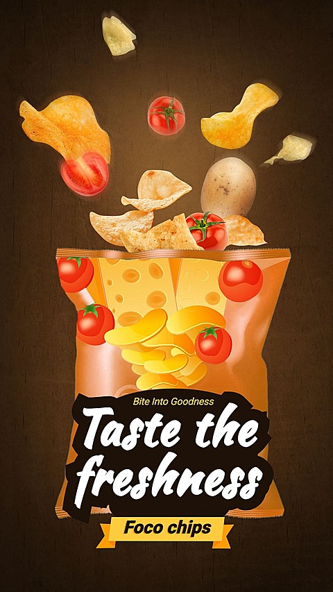 Handwritting Word Potato Chips Consumer Packaged Food Snacks Ecommerce Story