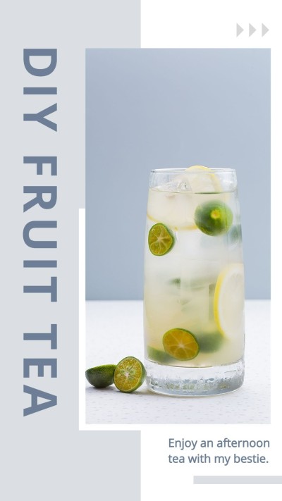 Simple Rectangle Frame DIY Fruit Tea Illustration Instagram Story
