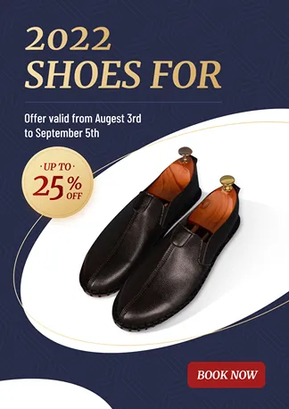 Men's Leather Shoes Sale Discount Promo Advertising Poster