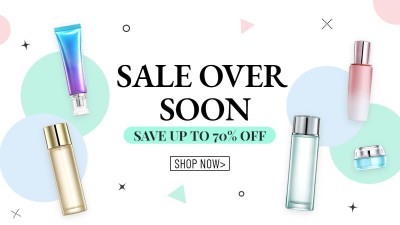 跨境电商美妆护肤打折促销海报banner