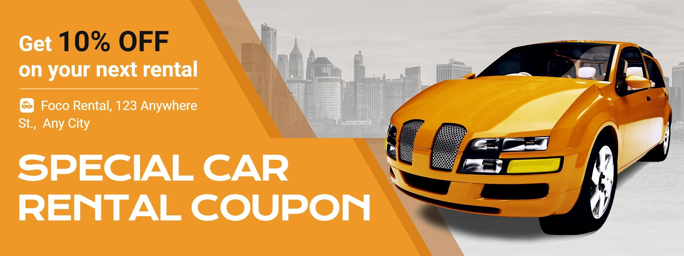 Car Rental Services Voucher Discount Coupon