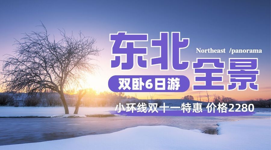 旅游出行冬季营销简约海报广告banner预览效果