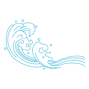 手绘-海浪线稿自然元素贴纸5