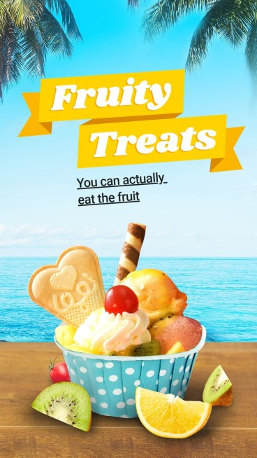 Fruity Sweet Snacks Ice Cream Consumer Packaged Food Promo Ecommerce Story预览效果