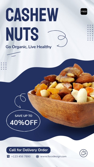 Cashew Mixed Nuts Consumer Packaged Food and Groceries Discount Sale Promo Ecommerce Story
