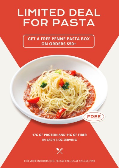 Pasta Box Groceries Food Supplies Promo Advertising Poster